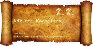 Kürti Karmelina névjegykártya